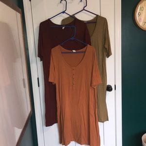(3) Kate Quinn Bamboo Henley Lounge Dresses- size Medium